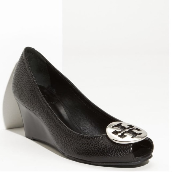 Tory Burch Shoes - • Tory Burch • Sally 2 Peep Toe Wedge Heels 7 1/2